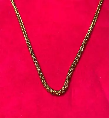 16 -60  Man Woman 3mm  Gold Plated Stainless Steel Braided Wheat Necklace • $8