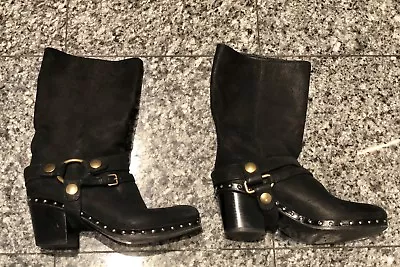 MIU MIU By Prada Black Studded Cowboy Boots • $300