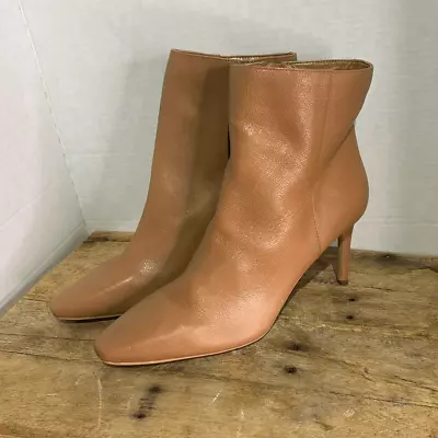 Vince Camuto Allost Tan Heeled Boots Leather Ankle Booties • $50