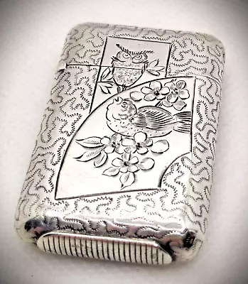 Aesthetic Movement Silver Vesta Case Sampson Mordan & Co London 1884 RARE • £245