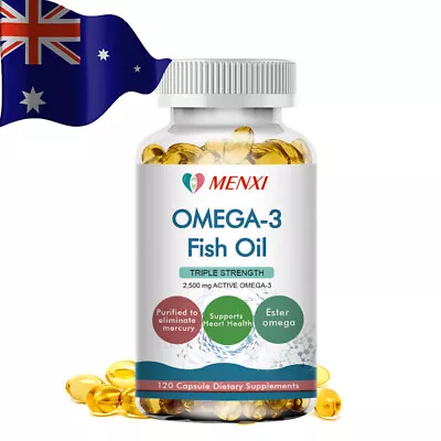 MENXI Omega 3 6 9 Fish Oil 1500mg Softgels - 120 Capsules - EPA DHA Flaxseed AU • $20.60