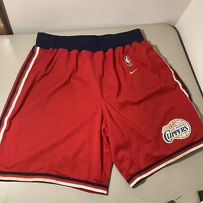 Vintage Nike Los Angeles LA Clippers NBA Team Shorts Size XL Red Retro Logo • $30