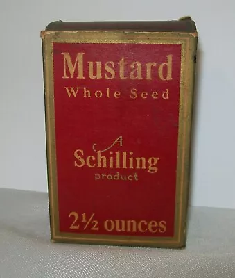 Vintage Spice Box  Schilling  - Mustard • $2.50