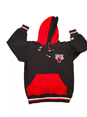 Vintage Starter Chicago Bulls NBA DUO HOOD Double Hoodie Sweatshirt Men's Medium • $29.92