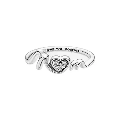 S925 Sterling Silver Mum Heart LOVE YOU FOREVER Finger Ring Jewellery Gift • £10