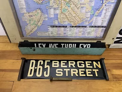 Vintage Ny Nyc Transit Bus Roll Sign Brooklyn Bergen Street Cobble Boerum Hill • $174.95