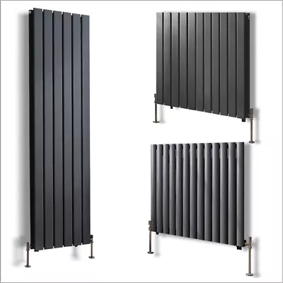 Anthracite Designer Horizontal Vertical Radiator Flat Panel Oval Column Rads • £50.99