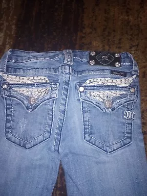 Miss Me Girls Size 12 Bootcut Jeans Embellished Pockets Denim JK5330B4 • $24.50