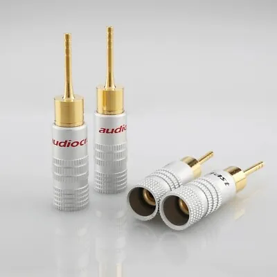 4pcs Gold Plated 2mm Pin Banana Connector HIFI Speaker Cable Banana Terminal • $7.99