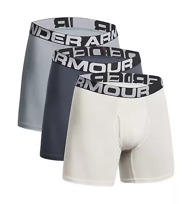 Mens Under Armour Charged Cotton 6  Boxer Jock Boxer Briefs 3 PACK MEDIUM • $32.99