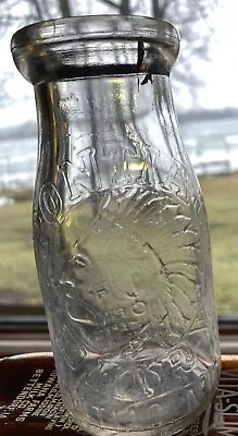 Pontiac Dairy Half Pint Embossed Milk Bottle Great MI Collectible  • $30