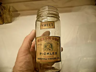 Vintage Sweet Needmore Pickles Glass Jar #62 • $24.95