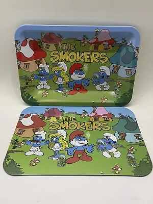 Smurfs Metal Rolling Tray With Matching Magnet Lid - 5x7 Inches • $7.81