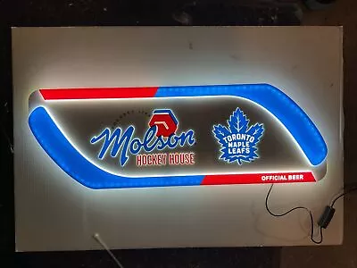 RARE TORONTO MAPLE LEAFS  NHL LED SIGN MOLSON CANADIAN HOUSE BEER LED SIGN 31x11 • $220.04