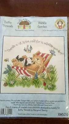 Margaret Sherry Cross Stitch Kit - Wildlife Garden With Archie Bear & Spot • $35