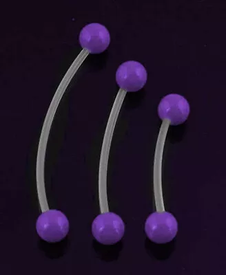 Purple Ball Pregnancy Belly Flexible Bar 14g - Choose Length 20mm 30mm 40mm  #PB • $7.90