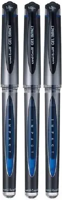 Uni Ball Blue Capped UM-153S Gel Impact Rollerball Pen Ball Point Pens Broad 1mm • £10.15