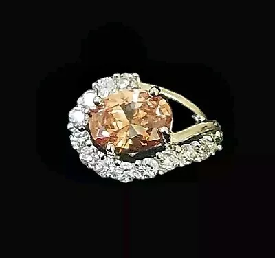 Size 5.5 925 IP Brilliant Round Cut Morganite Topaz Solitaire Cocktail Ring NWOT • $28