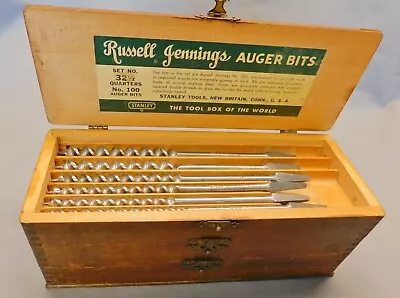 Russell Jennings / Stanley No. 100 13 Piece # 32 1/2  Auger Bit / Drill Bits Set • $250