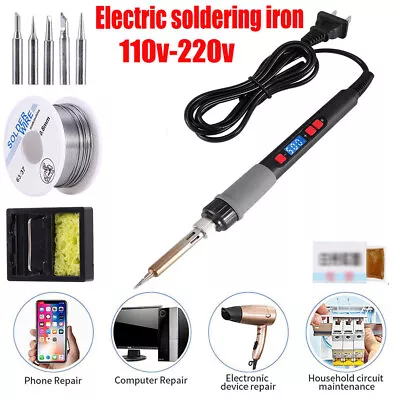 Soldering Iron Electric Kit 90W LCD Welding Solder Wire Adjustable Temperature • $13.79