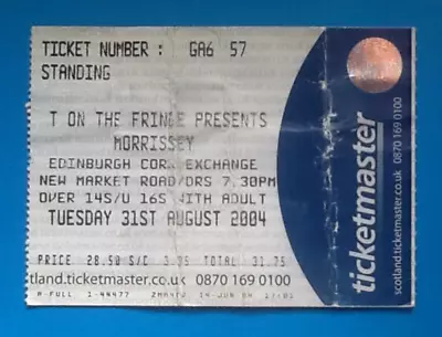 Morrissey Used Concert Ticket Edinburgh 2004 • $7.47