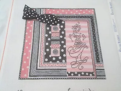 Pink And Black-mindy-handpainted Needlepoint Canvas-embellishments • $33.73