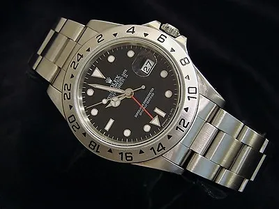 Mens Rolex Stainless Steel Explorer II Date Watch 40mm Black Dial Model 16570 • $14114.61
