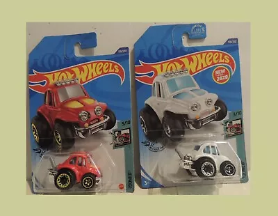 Hot Wheels ’70 VOLKSWAGEN BAJA BUGs~Tooned 3/10 Red/White Variants*Mint On Cards • $5.99