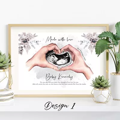 Personalised Pregnancy Scan Print Gift Ultrasound Baby Shower Mum To Be Gift • £8.49