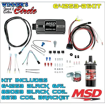 MSD 64253 6AL Ignition Kit Black - Includes Box Coil And Bracket • $442.90