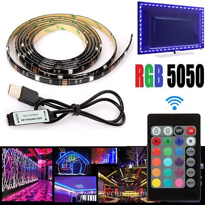 Tv Computer Backlight 5v Usb Led Strip Light 5050 Rbg Background Lighting 1m/2m • $7.95