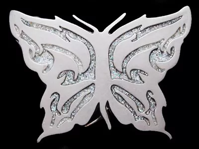 JL29171 COOL CUT-OUT **BUTTERFLY W/ GLITTER HIGHLIGHTS** SILVERTONE BELT BUCKLE • $12