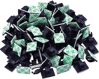 100Pcs Cable Clips Self-Adhesive Cord Management Wire Holder Organizer Clamp US • $10.99
