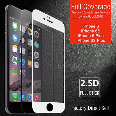 $5.59 • Buy Full Coverage Tempered Glass Screen Protector For Apple IPhone X 6S 7 8 Plus