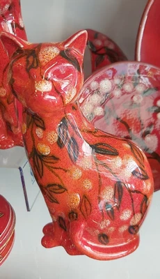 £44.99 • Buy NEW 7 Inch STUDIO POOLE CAT BLOSSOM Design Colourway. 2 Available 6 Inch Tall