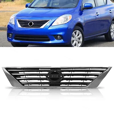 Fits 2012-14 Nissan Versa Sedan SV SL Front Bumper Grille Chrome W/ Black Insert • $36.95