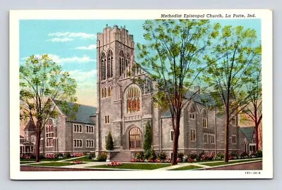 La Porte Indiana Methodist Episcopal Church Postcard • $4.65