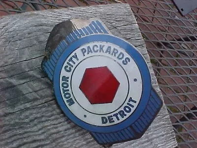 1970s VINTAGE MOTOR CITY PACKARDS GRILLE BADGE GOOD USED PACKARD HEX LOGO • $25