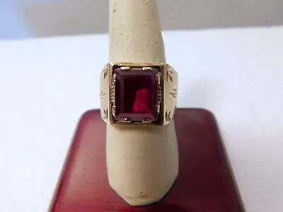 5.00 Carat Natural Red Ruby 14K Real Yellow Gold Men's Pinky Ring • $1473.74