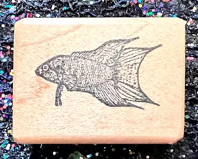 Vintage Rubber Stamp  Guppy  By Timeless Images   1 1/4 X 1 1/2  • $5.75