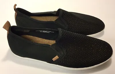 H & M Mens Black Canvas/Mesh Fabric Loafer Slip On Shoes  Size 10.5 • $15