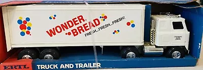 Vintage Ertl Pressed Steel Hostess Wonder Bread Semi Truck Trailer New In Box • $55