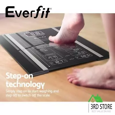 Everfit 180KG Electronic Digital Body Fat Scale Scales Bathroom Monitor Tracker • $23.40