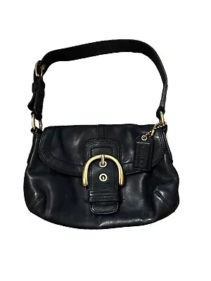 Vintage Coach Soho Black Leather Buckle Shoulder Bag • $69.99