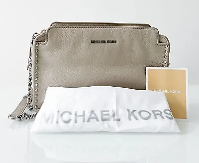 Michael Kors Astor Leather Crossbody Handbag Cement - Great Condition • $89.99