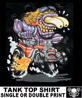 $21.99 • Buy Big Hot Street Rat Rod Daddy Monster Car Blower V8 Skull Flames Tank Top Ws159