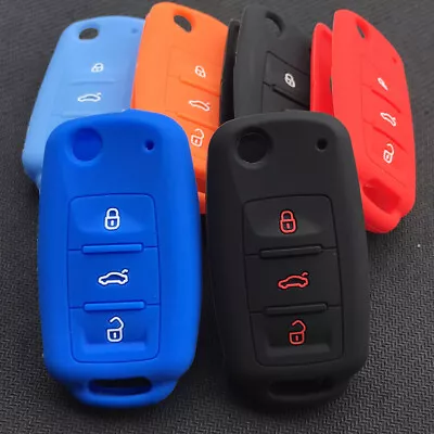 Fit VW Jetta Passat Golf Polo 3 Button Remote Smart Silicone Key Fob Cover Case  • $4.98