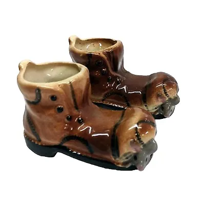 Vintage Hand Painted  Mouse In Old Boot  Ceramic Mini Planter Figurine Set Japan • $15.97