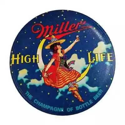 Miller High Life Beer Vintage Style Novelty 12  Round Metal Sign NEW! • $11.95