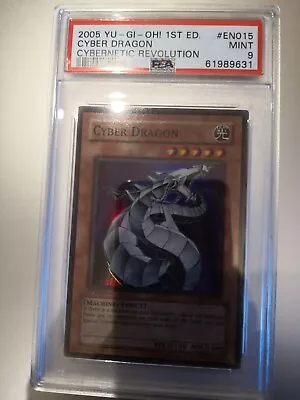 Yu-gi-oh Card Cyber Dragon Crv-en015 1st Edition Super Rare Psa 9 • £250